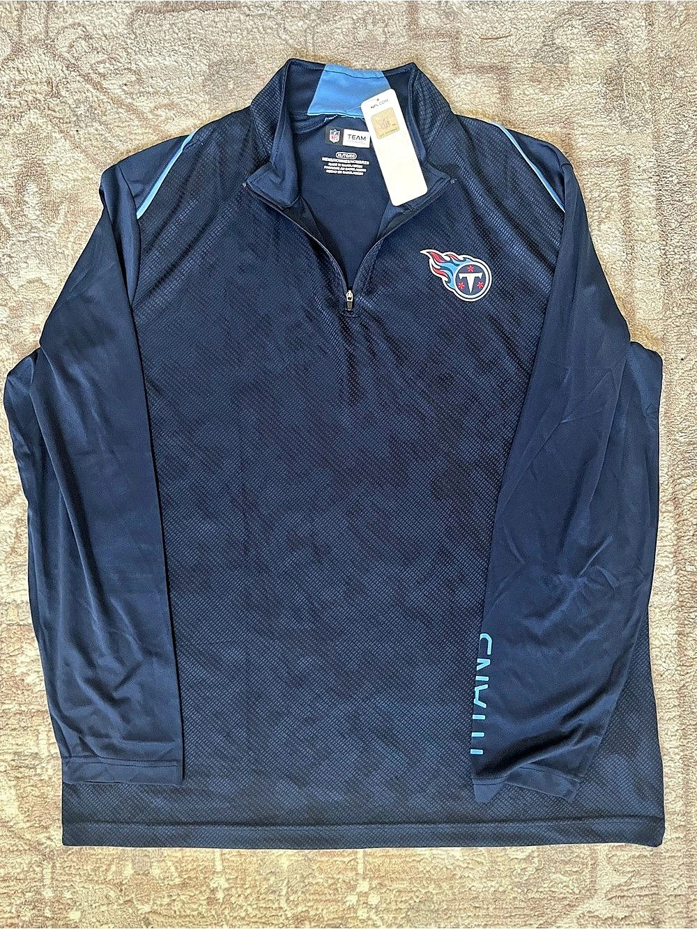 NFL Tennessee Titans quarter-zip pullover Quarter-Zip Blue Size XL NWT